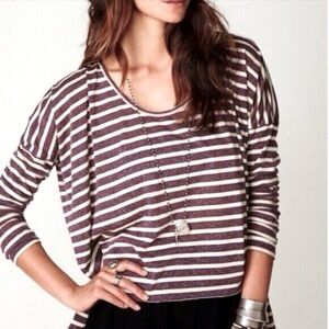 FREE PEOPLE BEACH LONG SLEEVE STRIPED TEE